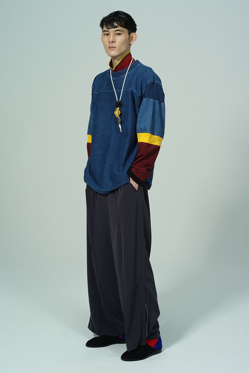 Toga Virilis Spring/Summer 2020 Lookbook Collection Yasuko Furuta Menswear 1950s '50s Inspired Romantic Colors Frills Collars Double Breasted Zazous Suits Blouson Blouse Polo Shirts Rugby Prints Sheer Fabrics