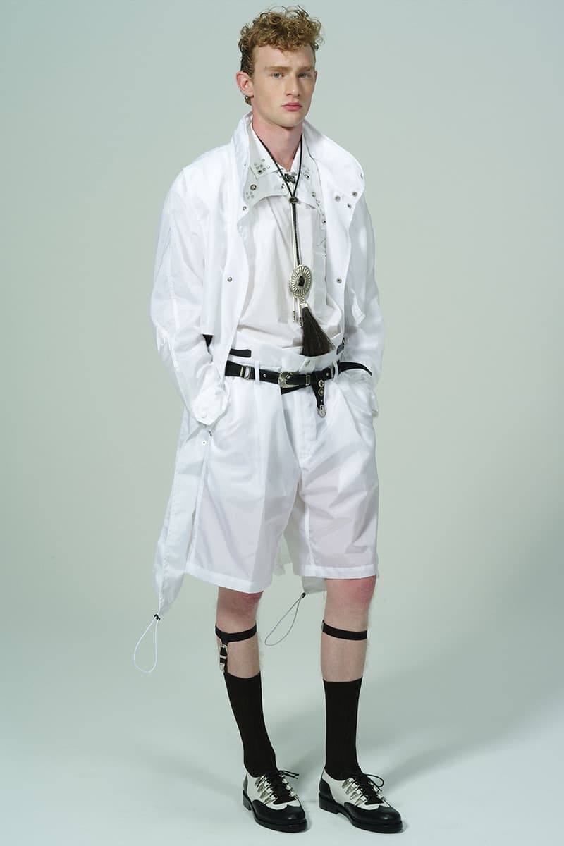 Toga Virilis Spring/Summer 2020 Lookbook Collection Yasuko Furuta Menswear 1950s '50s Inspired Romantic Colors Frills Collars Double Breasted Zazous Suits Blouson Blouse Polo Shirts Rugby Prints Sheer Fabrics