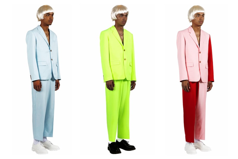 Tyler, the Creator 'IGOR' Costume Release Info Powder Blue Highlighter Green Yellow Red Blazer Trousers Platinum Blonde Wig 