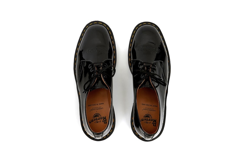 undercover dr doc martens 1461 eb fall winter 2019 fw19 black glossy patent beige release information jun takahashi we make noise not clothes release information
