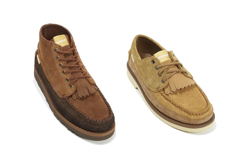universal works sebago cayuga senica boot boots brown tan vibram soles