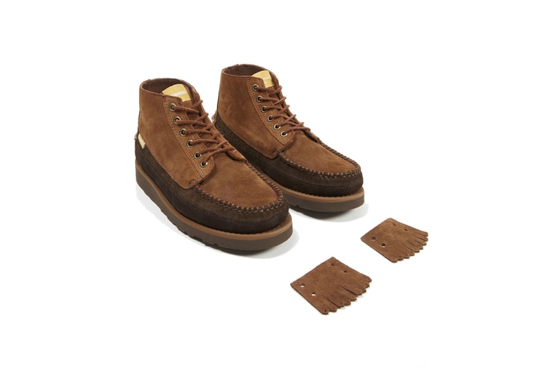 universal works sebago cayuga senica boot boots brown tan vibram soles