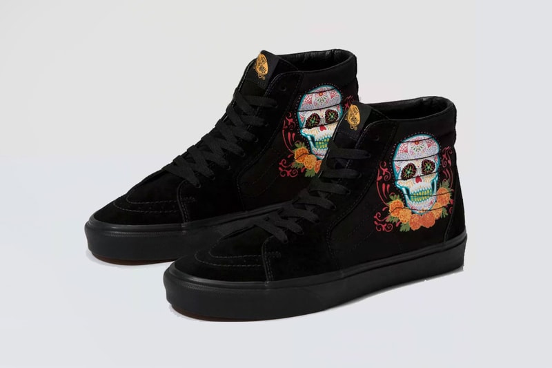 vans sk8 skate hi dia de los muertos halloween sugar skull release date info photos 2019 october 31