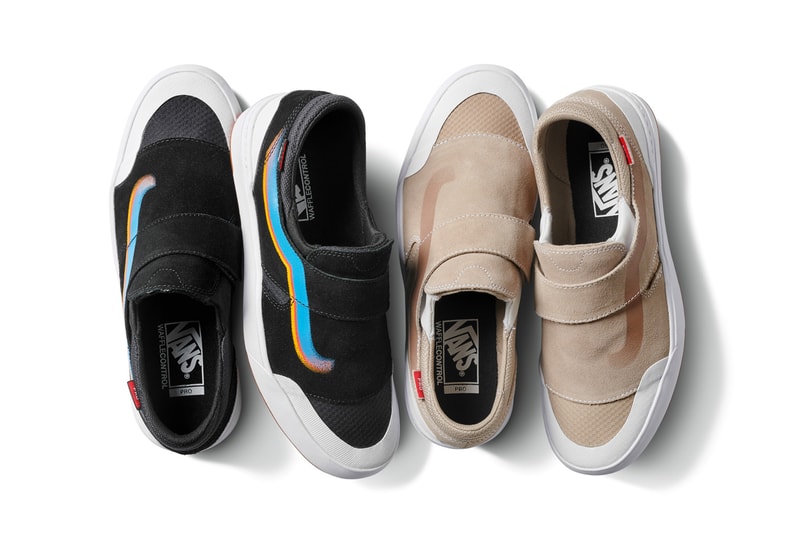 vans slip on exp pro black blue tan white wafflecontrol waffle control skateboarding