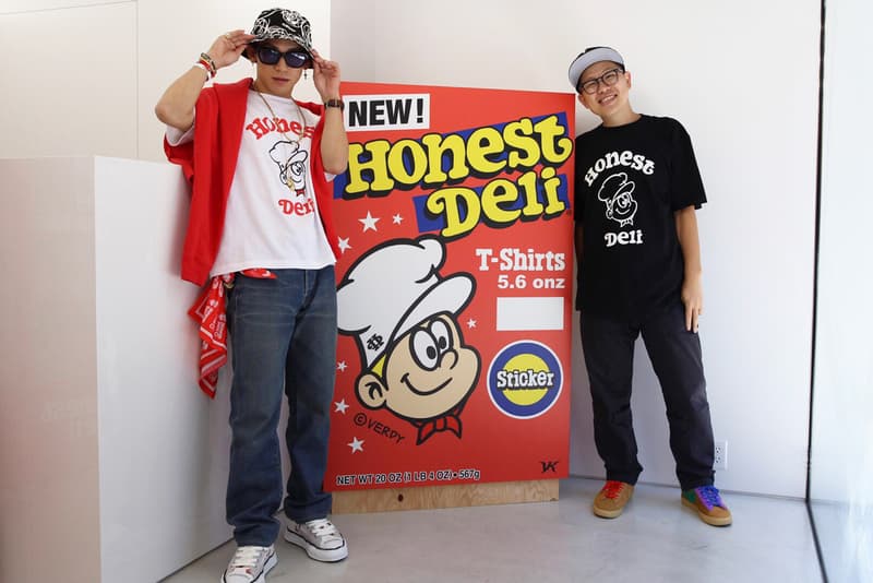 Verdy HONEST BOYZ Honest Deli Capsule tray paper bag graphic tees studio seven Naoto Verbal Sway Mandy Nigo Harajuku Day hat key chains