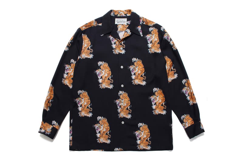 WACKO MARIA Tim Lehi Hawaiian Shirts Tiger Prints motifs long sleeve tattoo artist fire traditional japanese folk guilty parties paradise tokyo