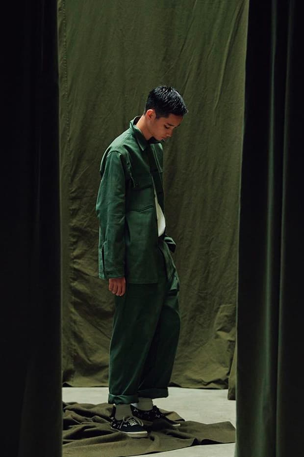 WTAPS MILL UNIFORMS Fall Winter 2019 Lookbook style tetsu nishiyama WMILL 65 JACKET NYCO SATIN olive army surplus military