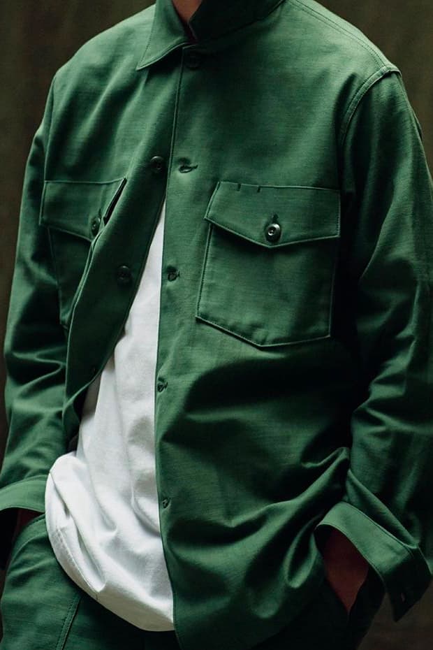 WTAPS MILL UNIFORMS Fall Winter 2019 Lookbook style tetsu nishiyama WMILL 65 JACKET NYCO SATIN olive army surplus military