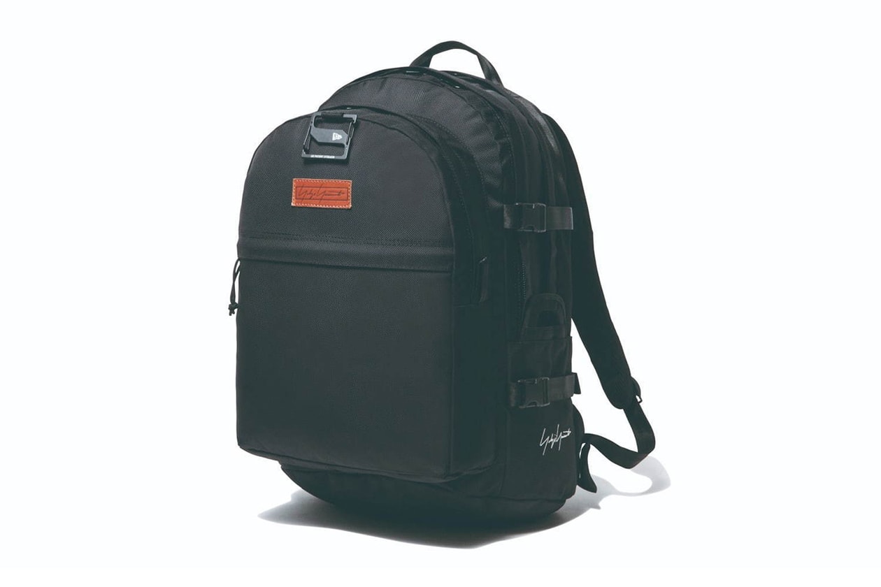 New Era japan yohji yamamoto collaboration collection hat snap back strap flat brim curved logo embroidery text fall winter 2019 fw19 backpack sling tote pouch bag document case gloves touch screen tee shirt drop release date november 1