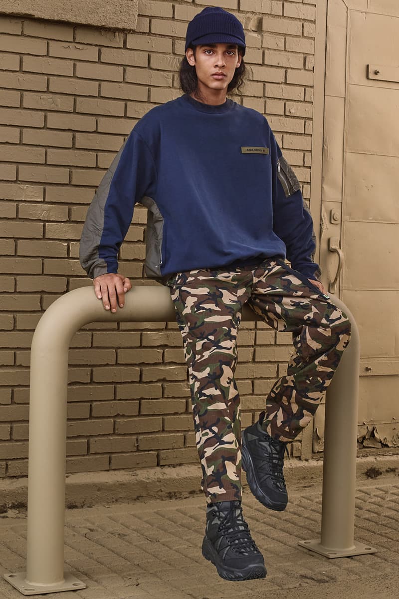 zara srpls collection 3 fall winter 2019 drop 1 release military wear uniform khaki cargos utilitarian men women children launch