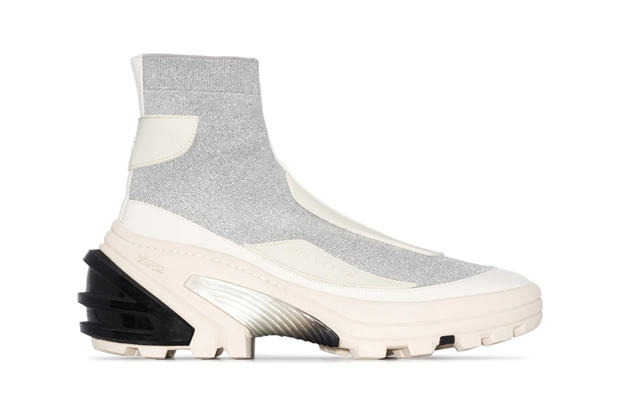 1017 ALYX 9SM White Knit Boot Sock Sneakers fall 2019 release 