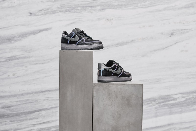 A Ma Maniére x Nike Air Force 1 High “Hand Wash Cold” sneakers collaborations swoosh limited edition high low iterations version grey blue black suede leather