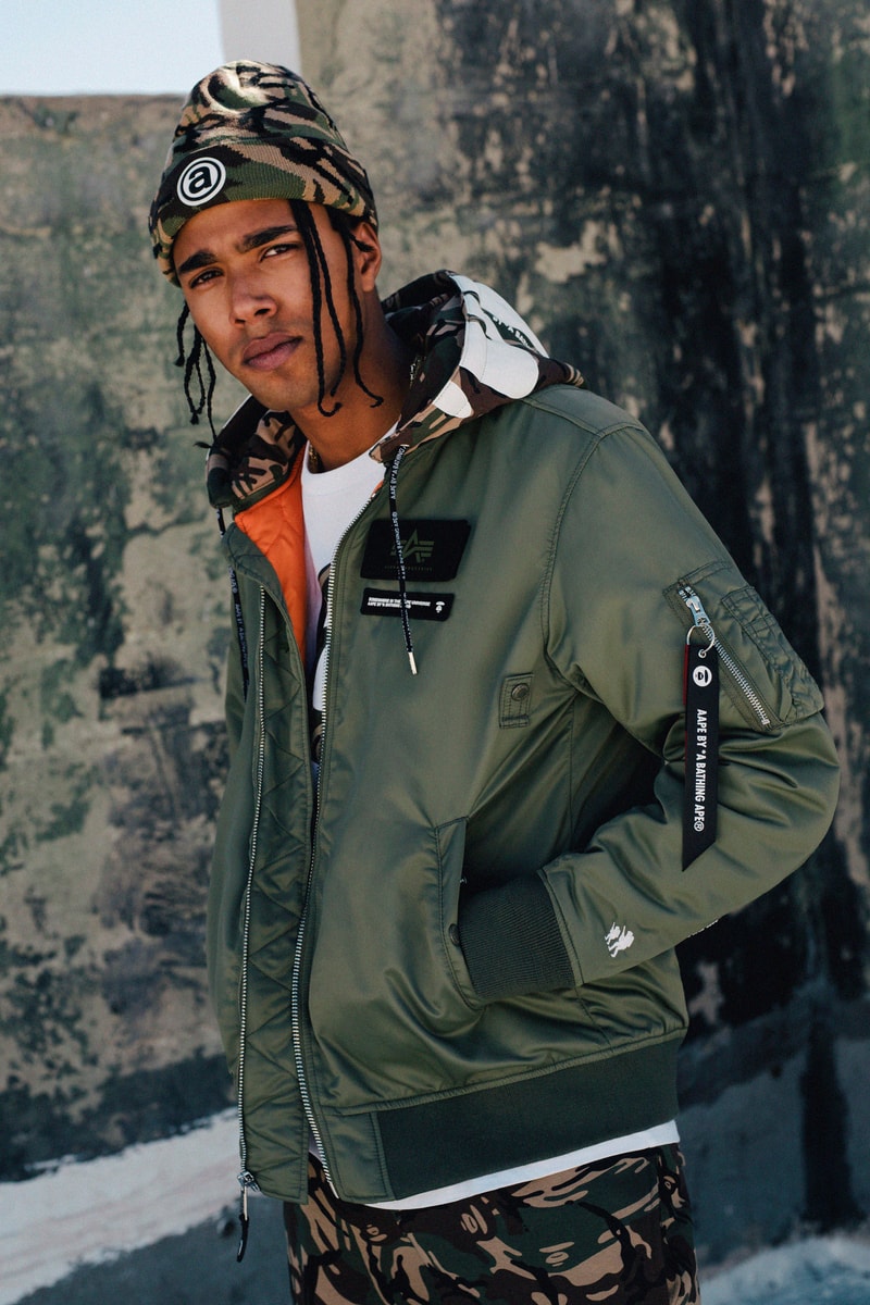 AAPE x Alpha Industries Fall/Winter 2019 Collection lookbooks outerwear jackets collaborations