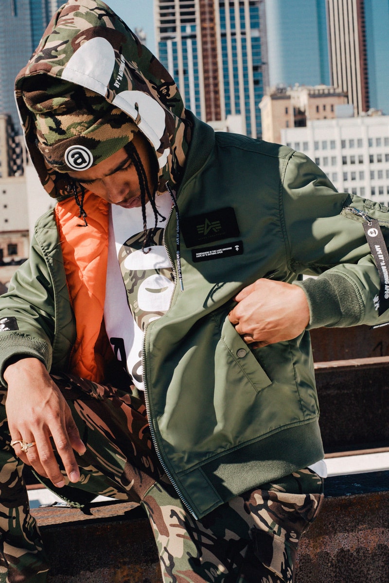 AAPE x Alpha Industries Fall/Winter 2019 Collection lookbooks outerwear jackets collaborations