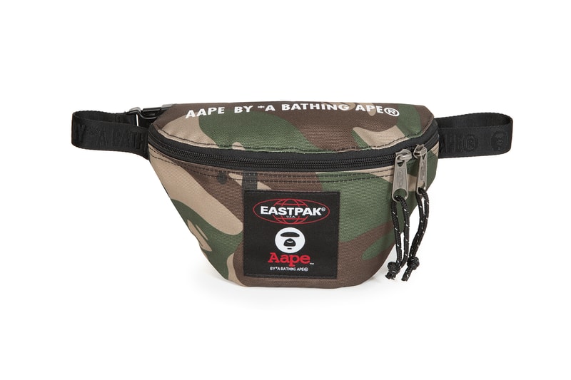AAPE by A Bathing Ape x Eastpak Capsule bags accessories waist bags camo luggage black green carry all 