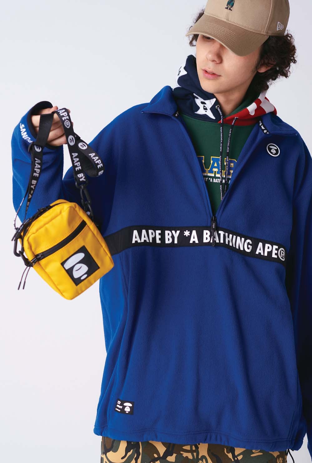 AAPE Winter 2019 Lookbook Jackets Hoodies Crewneck Sweatshirts Long sleeves Vests Pants Waist Bags Pouches Beanies Hats Yellow Green Black Orange Red Camouflage Checkered