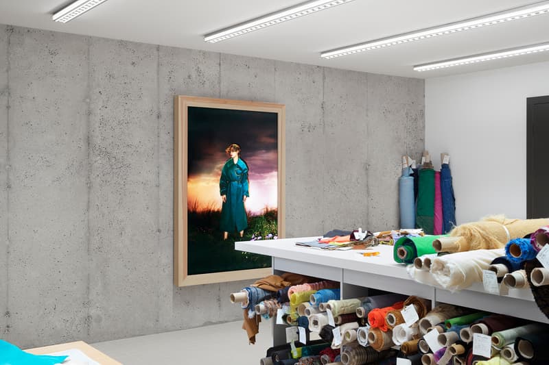 acne studios floragatan 13 headquarters building office stockholm sweden former czechoslovakian embassy jonny johansson creative director interior designer max lamb artist daniel silver abstract collages benoit lalloz light fixtures