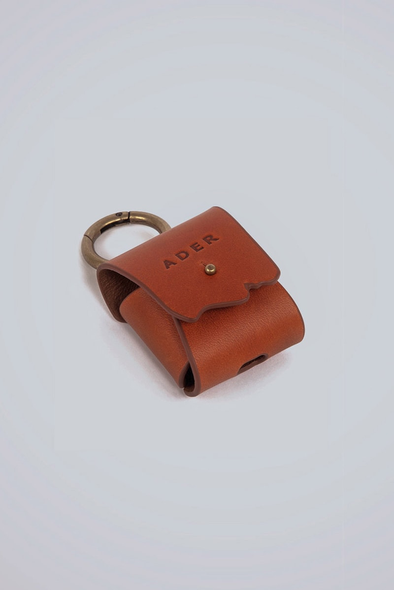 ADER error Airpod Cases Release First Look Translucent Jelly Signature Tetris Logo Brown Leather cinder cutting detail Trouser Ring Attachment Diagonal Branding But Near Missed Things Mainlabel White Clear  
