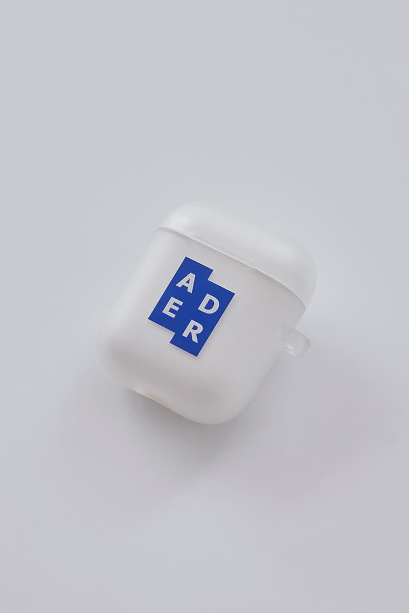 ADER error Airpod Cases Release First Look Translucent Jelly Signature Tetris Logo Brown Leather cinder cutting detail Trouser Ring Attachment Diagonal Branding But Near Missed Things Mainlabel White Clear