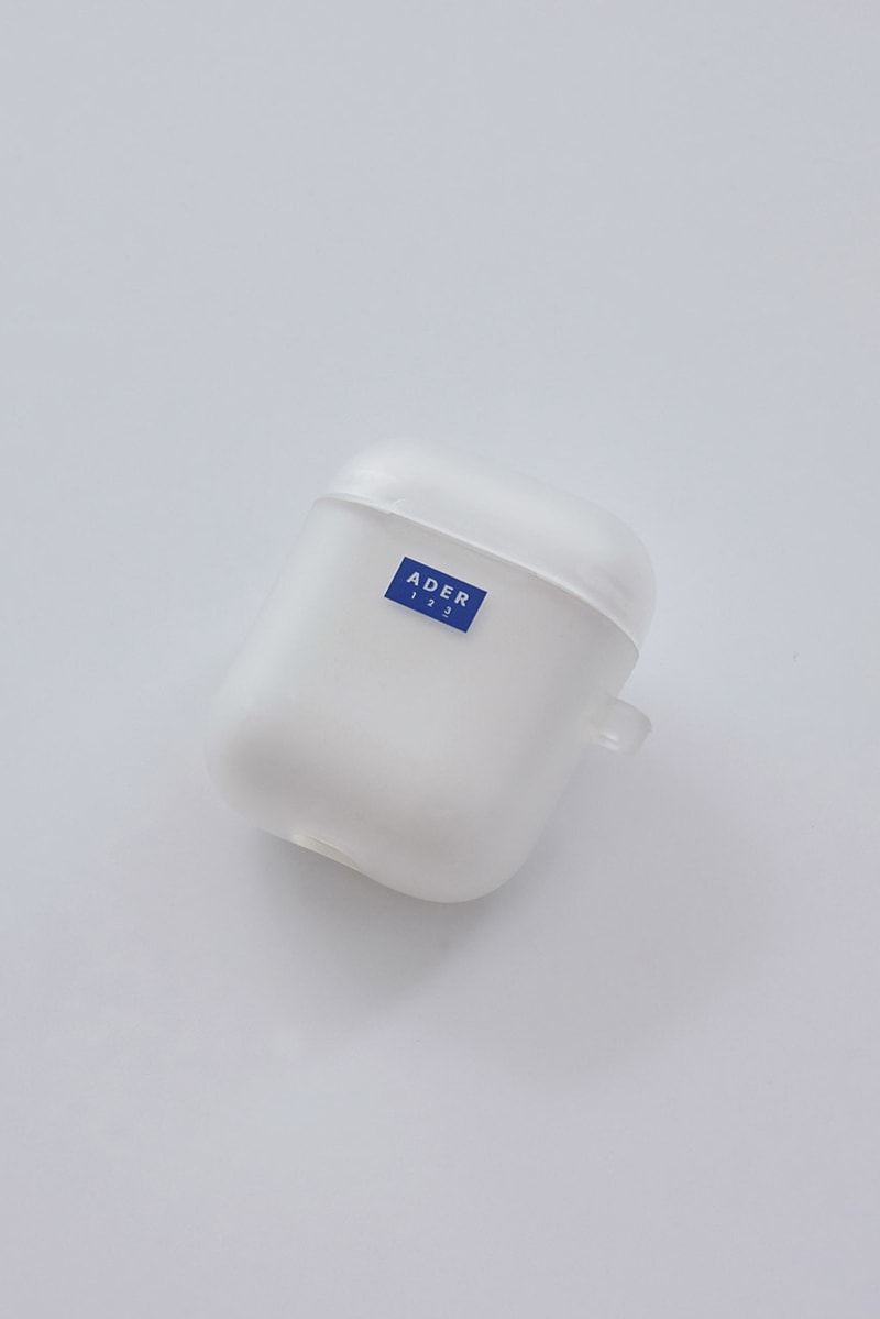 ADER error Airpod Cases Release First Look Translucent Jelly Signature Tetris Logo Brown Leather cinder cutting detail Trouser Ring Attachment Diagonal Branding But Near Missed Things Mainlabel White Clear  