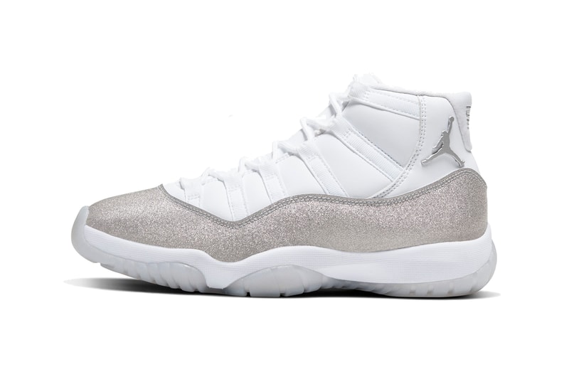 AR0715 100 air jordan brand 11 xi vast grey silver white glitter womens wmns sneakers shoes michael release date november 30 metallic