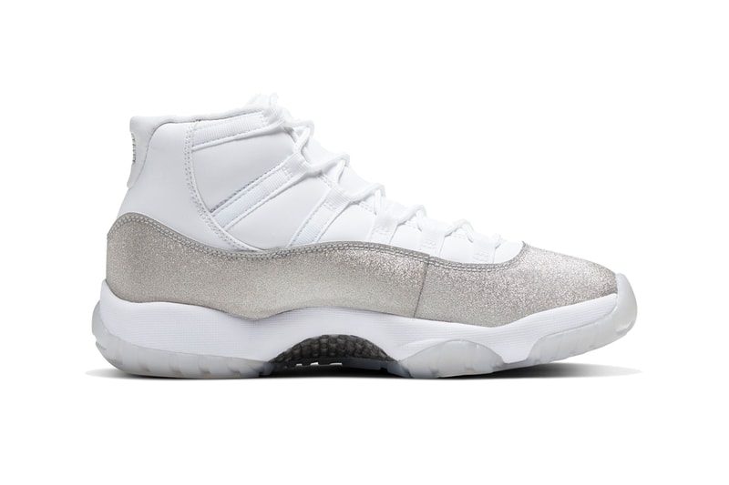 AR0715 100 air jordan brand 11 xi vast grey silver white glitter womens wmns sneakers shoes michael release date november 30 metallic