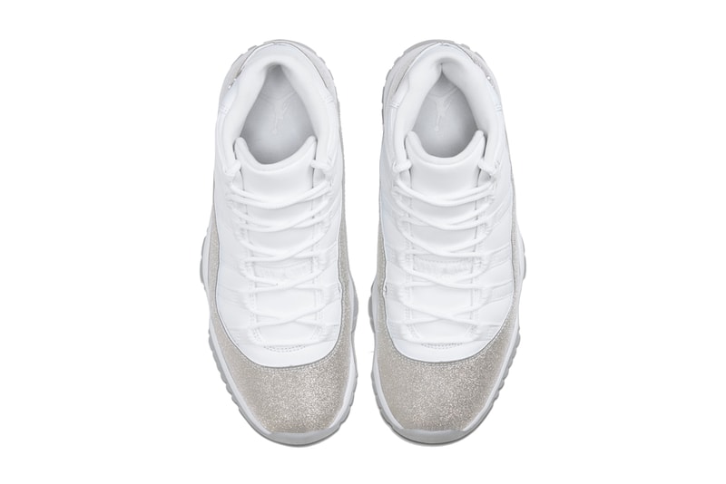 AR0715 100 air jordan brand 11 xi vast grey silver white glitter womens wmns sneakers shoes michael release date november 30 metallic