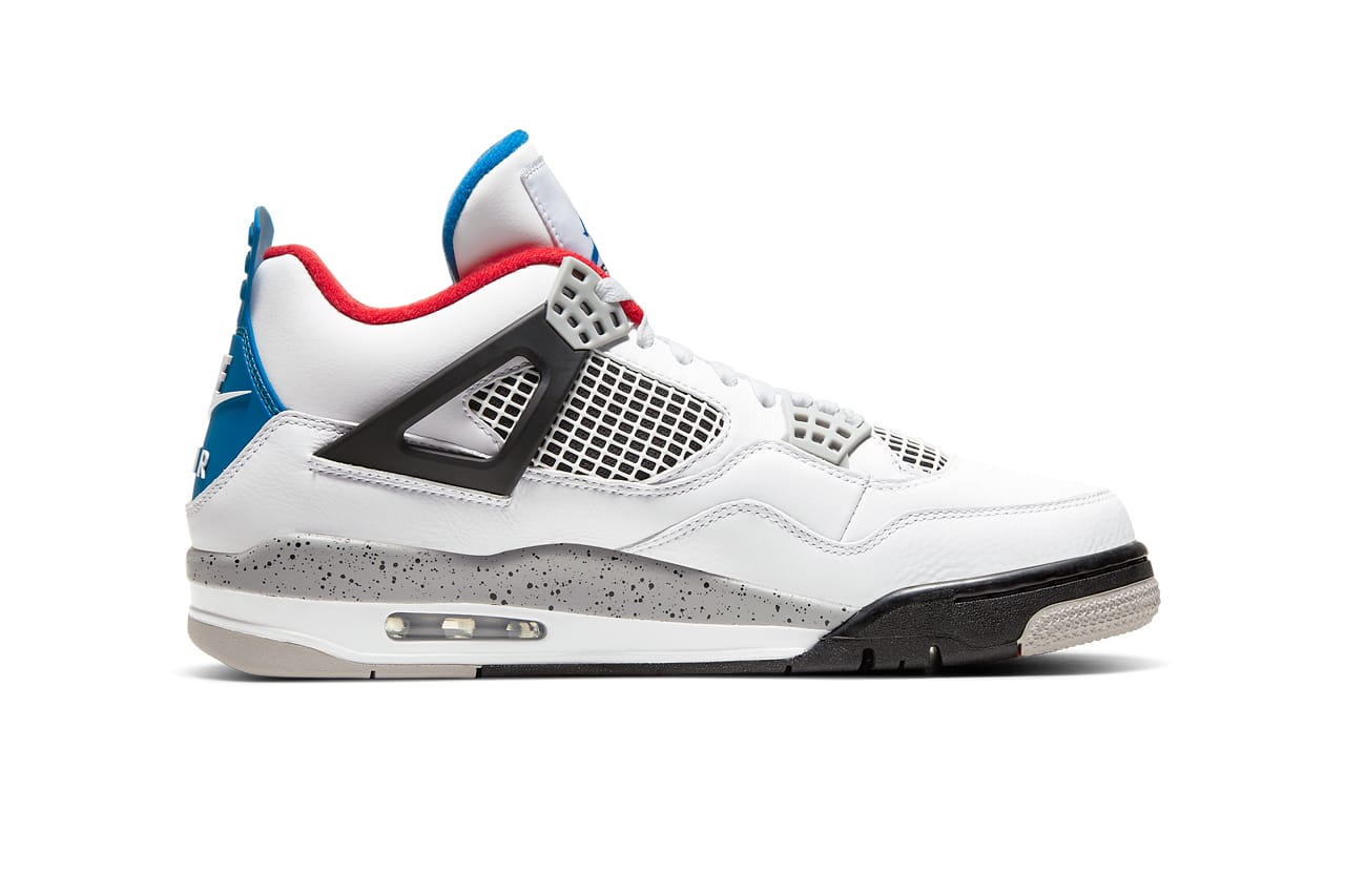 red and blue jordan 4s