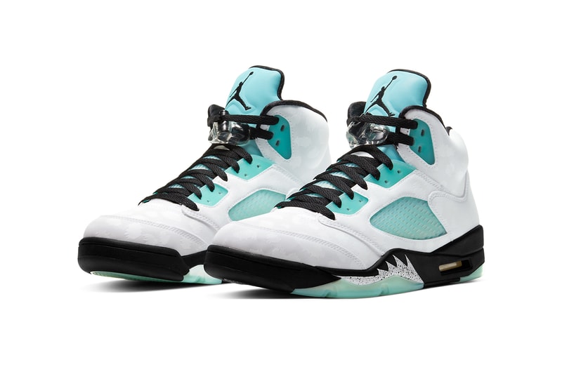 air jordan 5 island green singles day white black green teal CN2932 100 release date info price nike colorway
