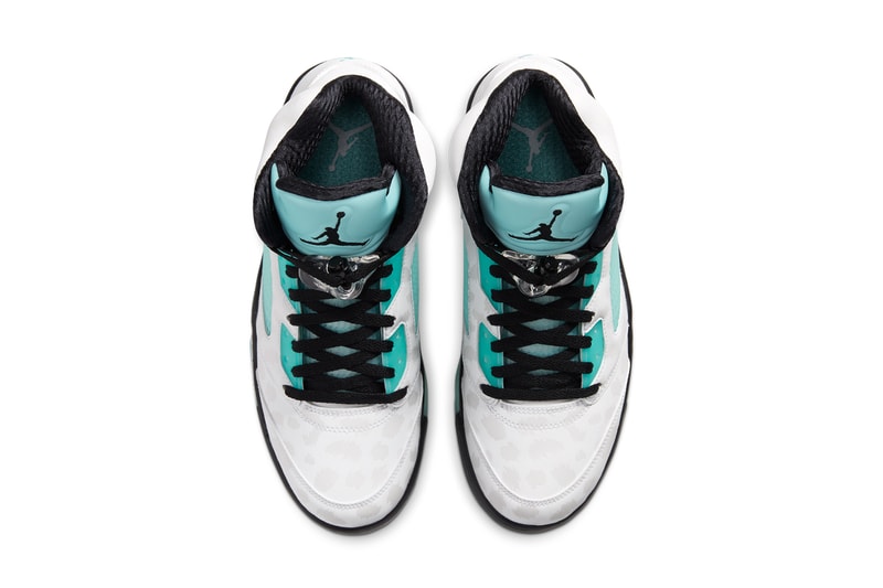 air jordan 5 island green singles day white black green teal CN2932 100 release date info price nike colorway
