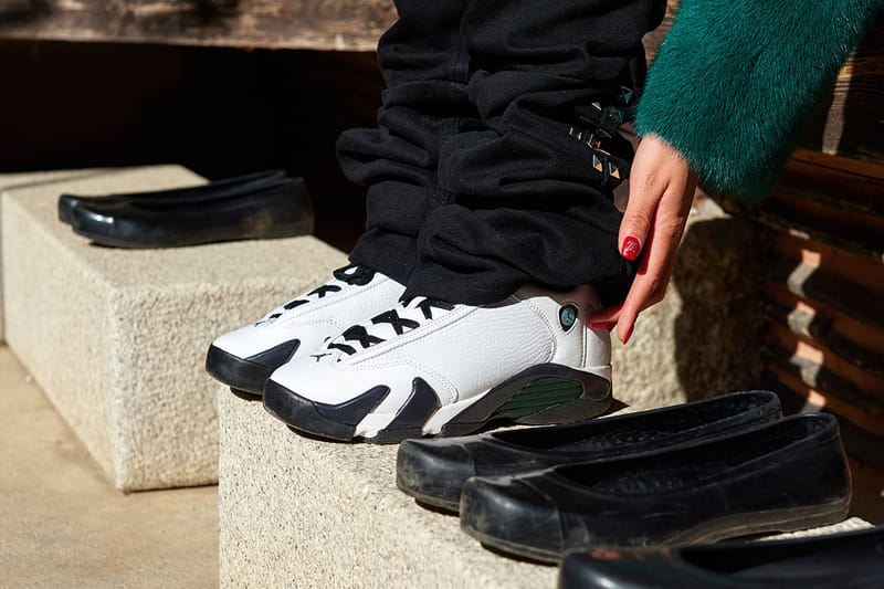 aleali may jordan 14 on feet