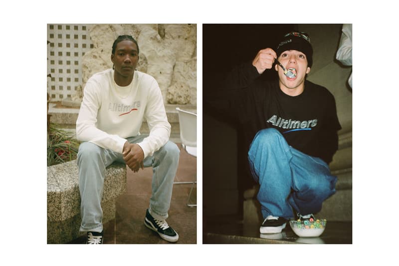 Alltimers Holiday 2019 Lookbook Collection Sweatshirts Hoodies Longsleeves Hats Soap Dispenser Beanies Puffer Jackets White Black Red Green Purple Blue Flowers