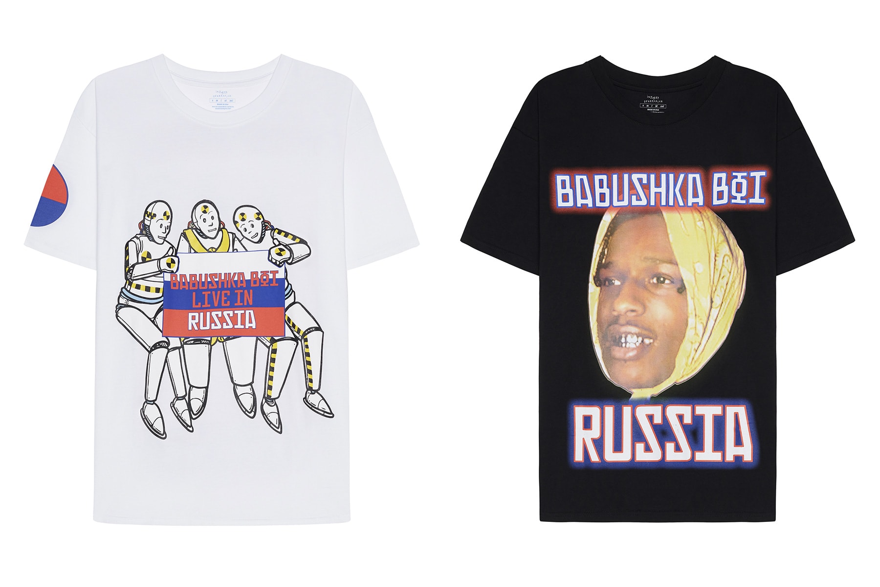A$AP Rocky Limited Edition Russia Tour Merchandise SVMOSCOW Babushka Boi AWGE designed prints t-shirts long sleeves shorts hat drop date release info price pictures 