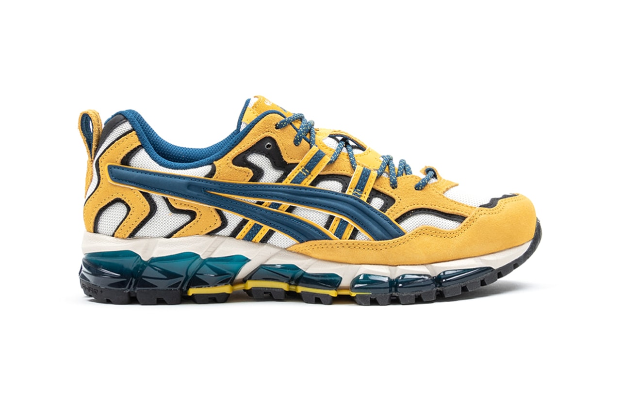 ASICS GEL Nandi 360 Cream Mako Blue Shoes trainers runners footwear sneakers trail running trekking hiking outdoors active japanese heritage Foot District yellow suede cushion