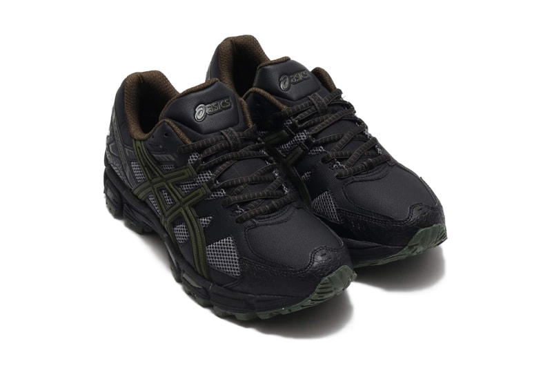 ASICS GEL SNOWRIDE Black Olive grey 1011a742 001 sneakers shoes trainers footwear waterproof runners running snow bad weather weatherize water repellent resistant traction