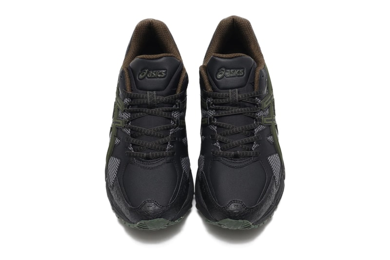 ASICS GEL SNOWRIDE Black Olive grey 1011a742 001 sneakers shoes trainers footwear waterproof runners running snow bad weather weatherize water repellent resistant traction