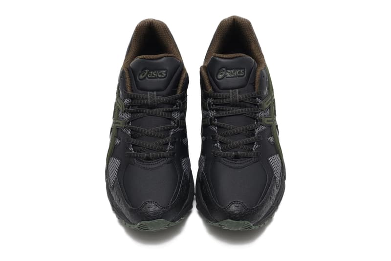 ASICS GEL SNOWRIDE Black Olive grey 1011a742 001 sneakers shoes trainers footwear waterproof runners running snow bad weather weatherize water repellent resistant traction