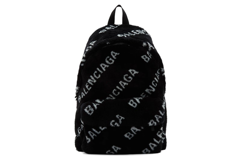 Balenciaga Faux Fur Diagonal Everyday Backpack Info Black White Release Buy