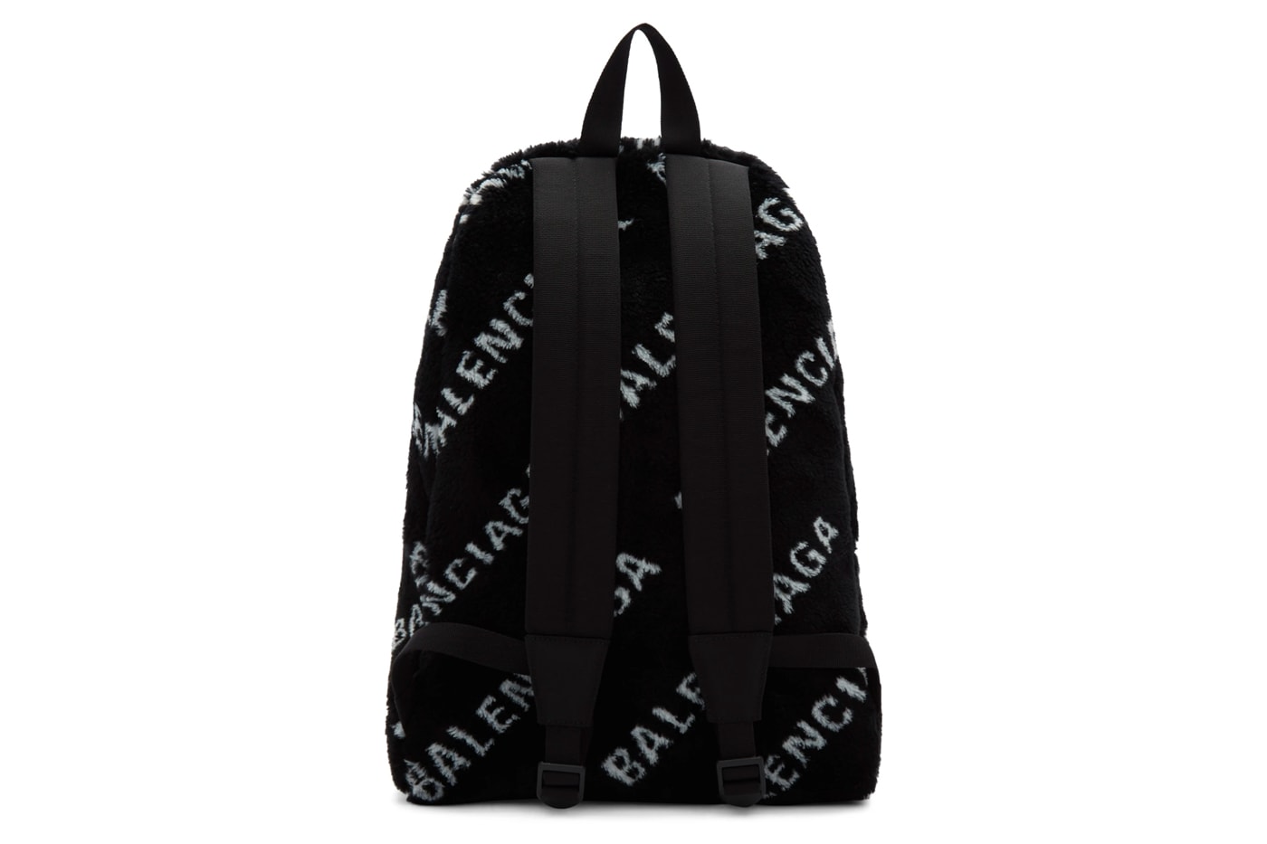 Balenciaga Faux Fur Diagonal Everyday Backpack Info Black White Release Buy