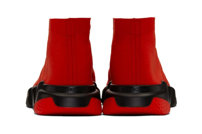 Balenciaga Speed Lace Up Sneakers Red Black Release Info 