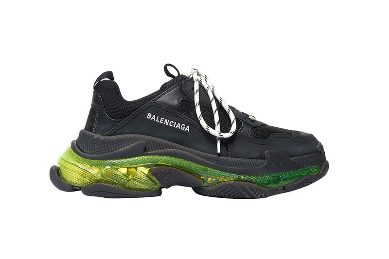 Balenciaga Triple-S Clear Sole Black Neon Yellow Sneaker Trainer Footwear Demna Gvasalia Chunky Vegan Leather-Free Technlogical Three Layers Unit 