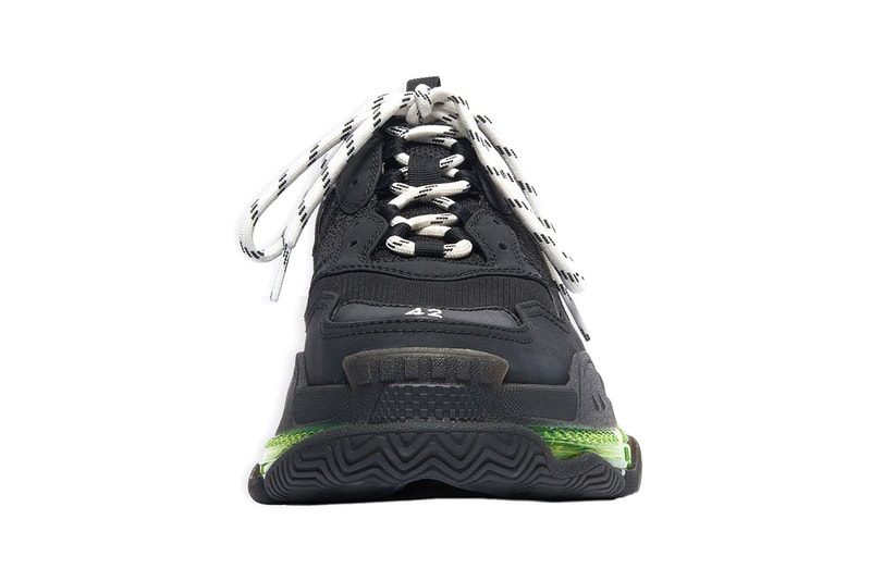 Balenciaga Triple-S Clear Sole Black Neon Yellow Sneaker Trainer Footwear Demna Gvasalia Chunky Vegan Leather-Free Technlogical Three Layers Unit 