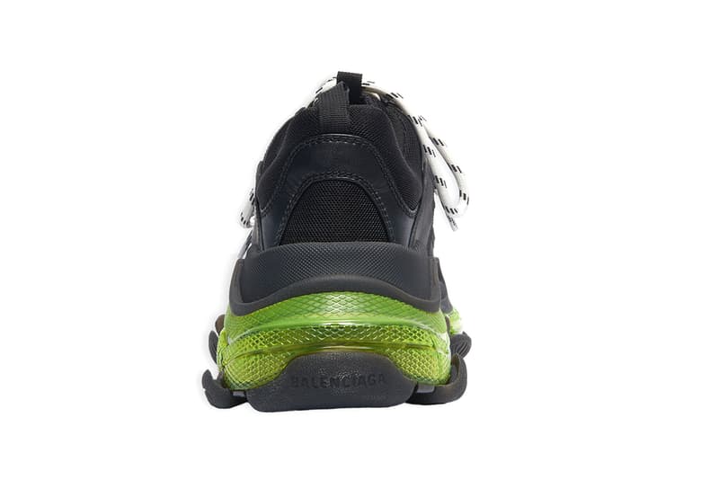 Balenciaga Triple-S Clear Sole Black Neon Yellow Sneaker Trainer Footwear Demna Gvasalia Chunky Vegan Leather-Free Technlogical Three Layers Unit 