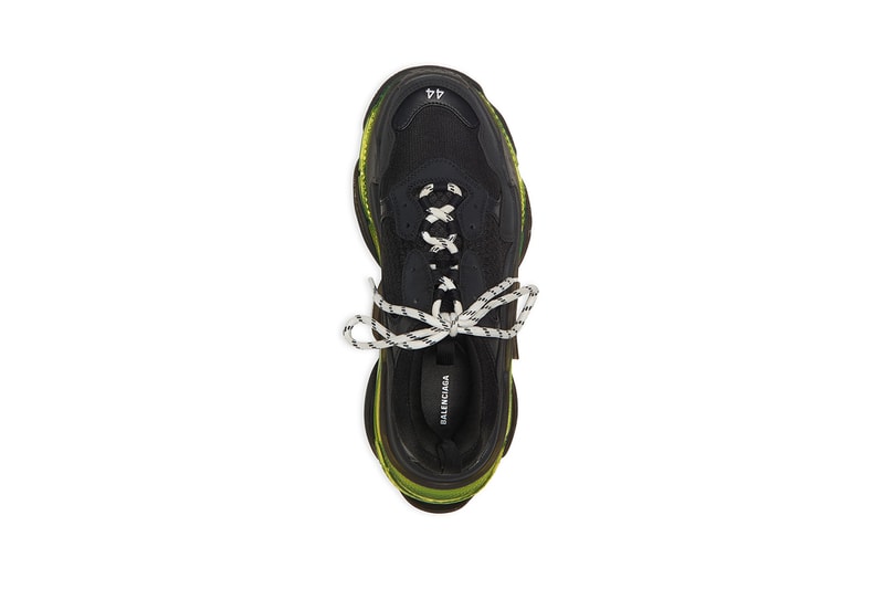 Balenciaga Triple-S Clear Sole Black Neon Yellow Sneaker Trainer Footwear Demna Gvasalia Chunky Vegan Leather-Free Technlogical Three Layers Unit 