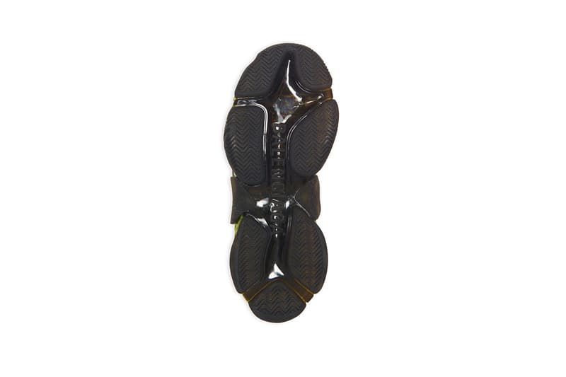 Balenciaga Triple-S Clear Sole Black Neon Yellow Sneaker Trainer Footwear Demna Gvasalia Chunky Vegan Leather-Free Technlogical Three Layers Unit