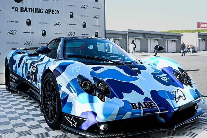 BAPE Pagani Capsule Collection Launch at Suzuka Circuit collaboration zonda 20th anniversary ape shall never kill ape luxury car speed Release info Date Buy T shirt hoodie baby milo