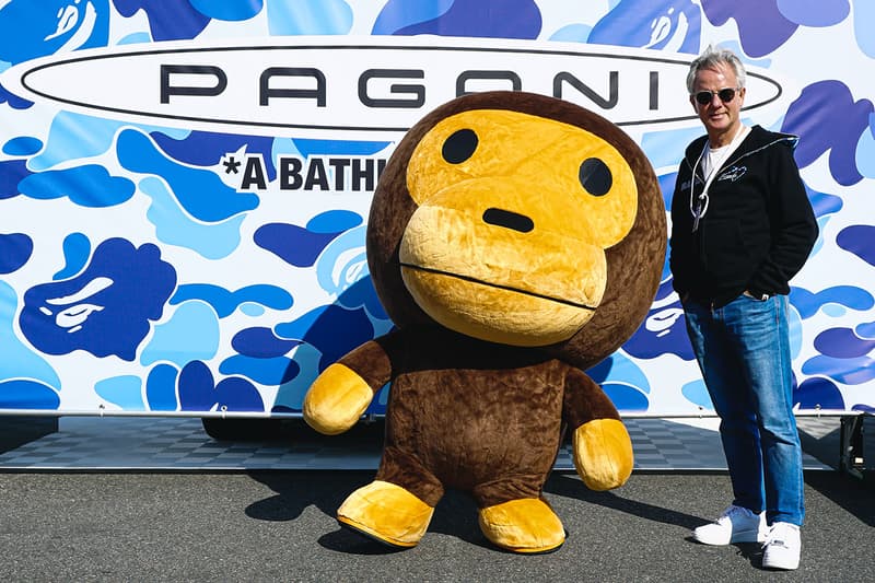 BAPE Pagani Capsule Collection Launch at Suzuka Circuit collaboration zonda 20th anniversary ape shall never kill ape luxury car speed Release info Date Buy T shirt hoodie baby milo