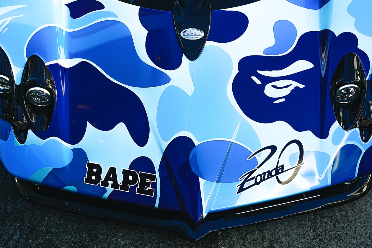 BAPE Pagani Capsule Collection Launch at Suzuka Circuit collaboration zonda 20th anniversary ape shall never kill ape luxury car speed Release info Date Buy T shirt hoodie baby milo