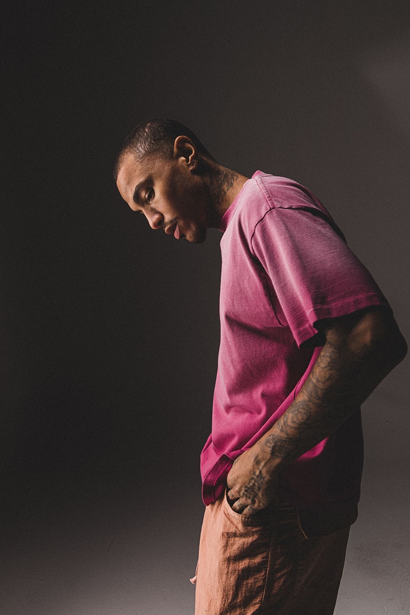 BARE KNUCKLES Collection Four Jacob Keller Cole McBride Lookbook Drop Release Information Closer Look Fashion Menswear Fall Winter 2019 FW19 Staples Outerwear Garments Padded Flannel Jacket Alpaca Knit Cardigan Repaired Overwash Jeans Overwash Raw Edge Flared Trouser Nylon Cargo Pants Crewneck Faded T-Shirt 
