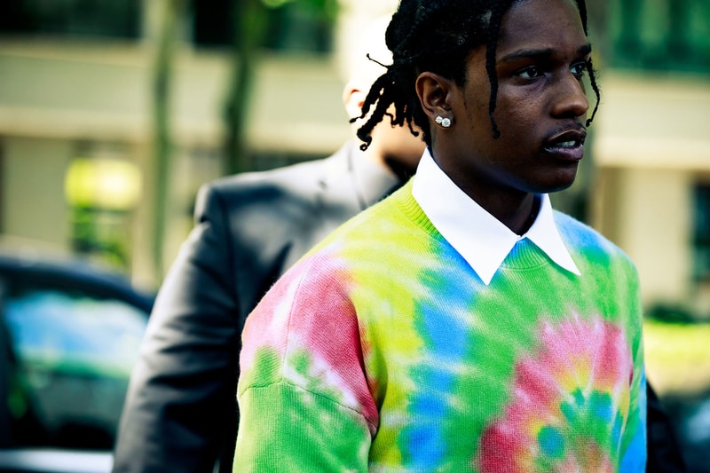 best mens luxury sweaters fall winter 2019 asap rocky a$ap rocky tie dye burberry scarf where to buy LUISAVIAROMA matches fashion browns off white balenciaga heron preston versace end clothing